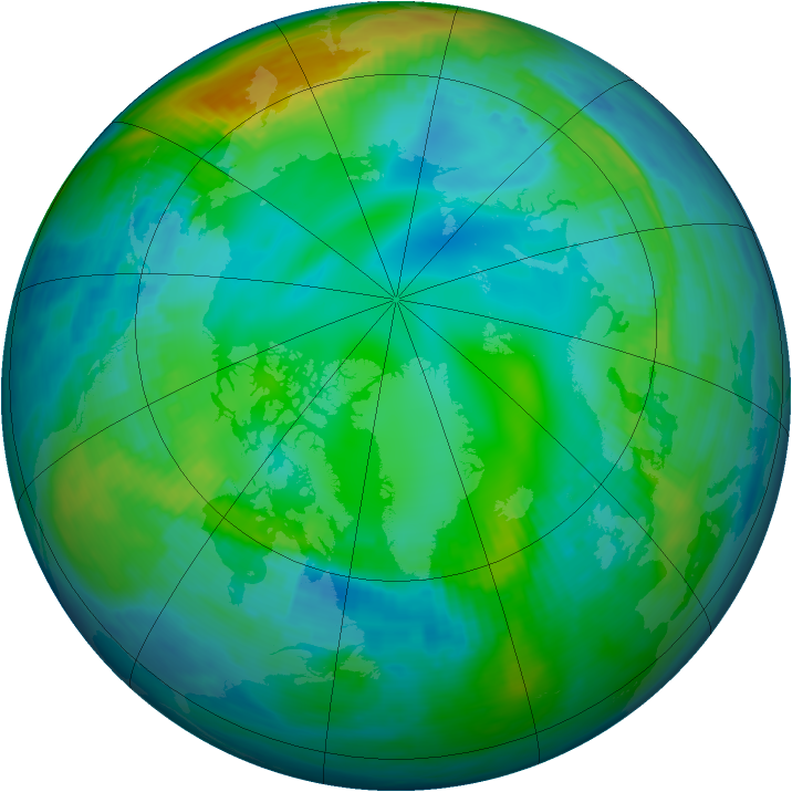 Arctic ozone map for 18 November 1985